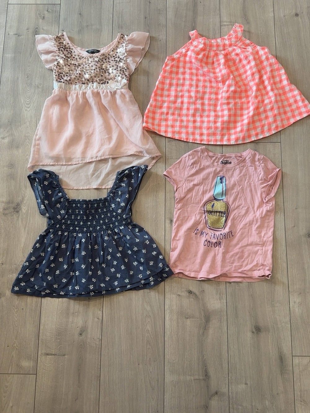 Girls Size 7 Summer Top Bundle – 4 Tops